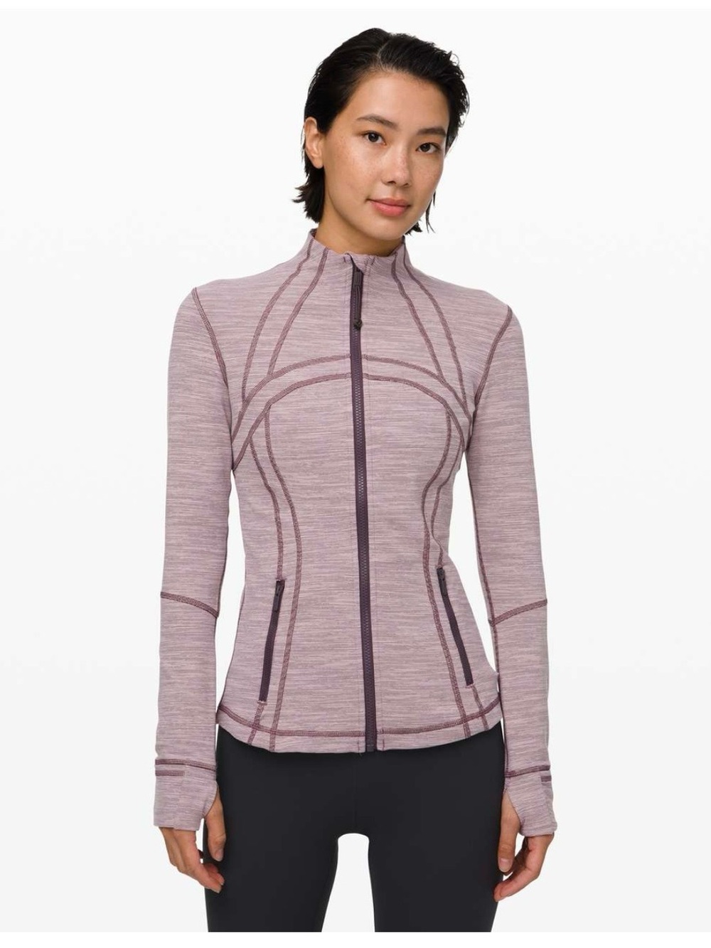 lululemon athletica Heathered Mauve Zip-Up Jacket. Women’s small